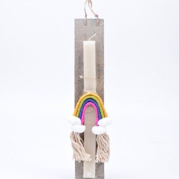 Λαμπάδα με θέμα  ουράνιο τόξο 7*45cm 