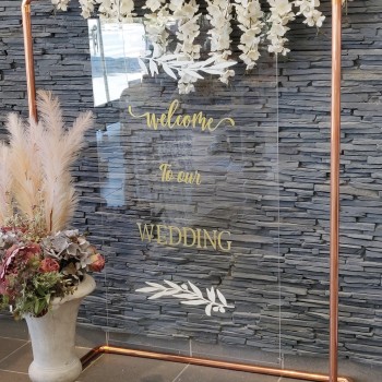 Πινακίδα PlexiGlass ''Welcome to our Wedding''