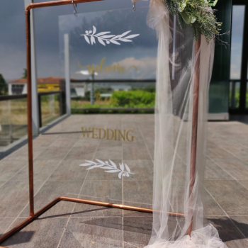 Πινακίδα PlexiGlass ''Welcome to our Wedding''