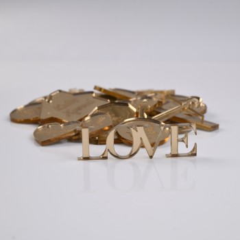 Plexiglass στοιχείο χρυσή καρδιά 2.5cm