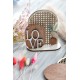 Lasercut Ξύλινο Διακοσμητικό με Χειροποίητο Σχέδιο love σε λευκό χρώμα  12Χ15CM